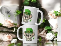Image 2 of Kawaii Koala Leprechaun Hat Mug – St. Patrick’s Day Ceramic Coffee Cup