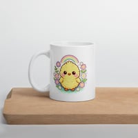 Image 5 of Pastel Rainbow Chick Mug: Kawaii Easter Coffee Cup, Spring Ceramic Drinkware