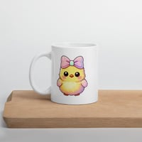 Image 5 of Pastel Bow Chick Easter Mug – Kawaii Spring Coffee Cup