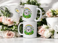 Image 2 of Kawaii Koala St. Patrick's Day Mug: Rainbow Shamrock Coffee Cup