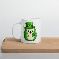 Image 3 of Kawaii Leprechaun Hedgehog St Patrick's Day Ceramic Mug