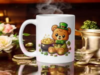 Image 1 of Pot of Gold Bear Mug Lucky St Patricks Coffee Cup