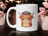 Image 1 of Cozy Colonial Highland Cow 1776 Patriotic Farmhouse Mug