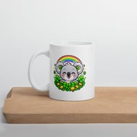 Image 3 of Kawaii Koala St. Patrick's Day Mug: Rainbow Shamrock Coffee Cup