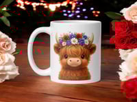 Image 1 of 1776 Farm Girl Vibes Highland Cow Patriotic Coffee Mug