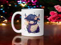 Image 1 of Sparkle Since 1776 Highland Cow Mug Patriotic Cute Coffee Cup