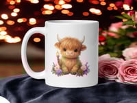 Image 1 of Americute Highland Cow Mug Kawaii Patriotic Farm Coffee Cup