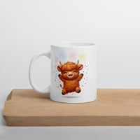 Image 3 of Land of the Free and Fluffy Highland Cow Patriotic Mug