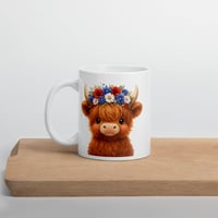 Image 3 of 1776 Farm Girl Vibes Highland Cow Patriotic Coffee Mug
