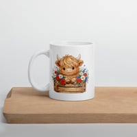 Image 3 of Farm Fresh Freedom Highland Cow Mug Patriotic Farmhouse Coffee Cup