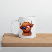 Image 3 of Liberty Looks Good on Me Highland Cow Patriotic Coffee Mug
