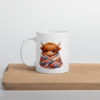 Image 3 of Stars Stripes and Snuggles Highland Cow Patriotic Coffee Mug