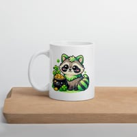Image 3 of Kawaii Raccoon Pot of Gold Mug: St. Patrick's Day Ceramic Coffee Cup