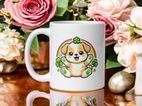 Image 1 of Kawaii Puppy Rainbow St. Patrick's Day Mug – Ceramic Coffee Cup