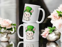 Image 2 of Kawaii Leprechaun Bunny St. Patrick's Day Coffee Mug