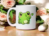 Image 1 of Lucky Kiss Frog Mug Kawaii St Patricks Coffee Cup Gift