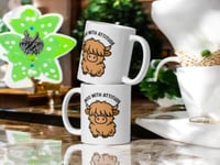 Image 2 of Highland Cow Coffee Mug - "Moo With Attitude" Farmhouse Gift