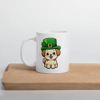 Image 3 of Kawaii Dog Leprechaun Hat Mug – St. Patrick’s Day Coffee Cup