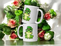 Image 2 of Lucky Frog Mug St Patricks Kawaii Leprechaun Coffee Cup