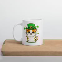 Image 3 of Kawaii Leprechaun Cat Mug, St. Patrick's Day Coffee Cup, Ceramic Drinkware