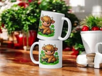 Image 2 of Highland Cow Pot of Gold St. Patrick's Day Ceramic Mug