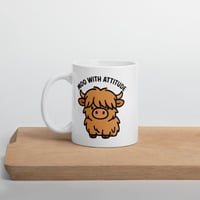 Image 3 of Highland Cow Coffee Mug - "Moo With Attitude" Farmhouse Gift