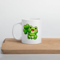 Image 3 of Kawaii Frog Shamrock Mug: St. Patrick's Day Coffee Cup