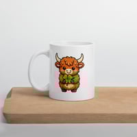 Image 3 of Four Leaf Clover Cow Mug Lucky Highland Coffee Cup