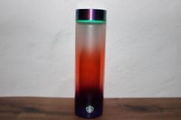 Image 1 of Starbucks Rainbow Iridescent Ombre Reusable Glass Water Bottle 18oz
