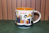 Image 1 of Starbucks Detroit Michigan You Are Here Collection 14oz Ceramic Coffee Mug EUC