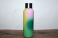 Image 3 of Starbucks Green Pink Yellow Ombre Glass Tumbler w Lid 20oz