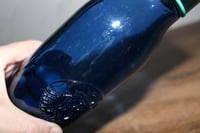 Image 4 of Starbucks Cobalt Blue Siren Recycled Glass Water Bottle 20oz w Cap EUC Scratches
