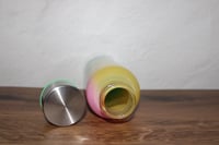 Image 4 of Starbucks Green Pink Yellow Ombre Glass Tumbler w Lid 20oz