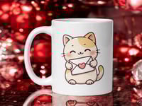 Image 1 of Love Letter Cat Valentine Mug Kawaii Coffee Cup Gift