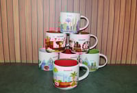 Image 7 of Rare Starbucks Bahrain You Are Here Mug 14oz Red Interior 2018 EUC