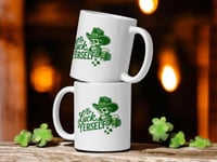 Image 2 of Go Luck Yerself Mug Funny St Patricks Day Skull Irish Coffee Cup 11 oz