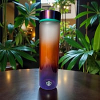 Image 6 of Starbucks Rainbow Iridescent Ombre Reusable Glass Water Bottle 18oz