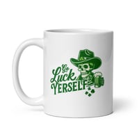 Image 3 of Go Luck Yerself Mug Funny St Patricks Day Skull Irish Coffee Cup 11 oz