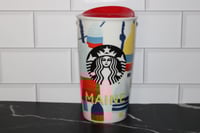 Image 1 of Starbucks 2016 MAINE State Lidded Ceramic Travel Tumbler Buoys EUC