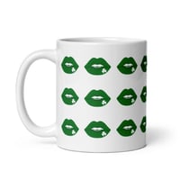 Image 3 of St Patrick’s Day Kiss Mug Green Lips Pattern Irish Coffee Cup 11 oz