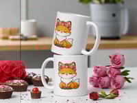 Image 2 of Kawaii Fox Mug with Flower Crown - Valentine Coffee Cup