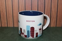 Image 1 of Starbucks Boston You Are Here Mug 14oz Navy Blue Harbor Skyline