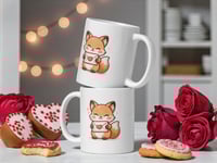 Image 2 of Love Letter Fox Valentine Mug Kawaii Coffee Cup Gift