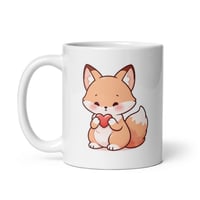 Image 3 of Kawaii Fox Valentine Mug, Coffee Cup Gift
