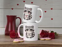Image 2 of Love Letter Raccoon Valentine Mug Kawaii Coffee Cup Gift