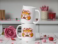 Image 2 of Kawaii Fox Couple Mug, Valentine's Day Gift