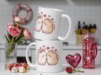 Image 2 of Kawaii Cat Couple Mug, Valentine's Day Gift