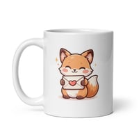 Image 3 of Love Letter Fox Valentine Mug Kawaii Coffee Cup Gift