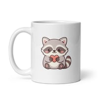 Image 3 of Kawaii Raccoon Valentine Mug, Coffee Cup Gift