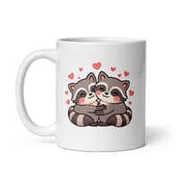 Image 3 of Kawaii Raccoon Couple Mug - Valentine's Day Gift